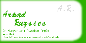 arpad ruzsics business card
